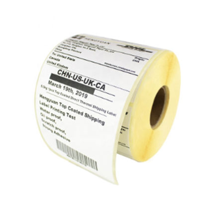 Anti Counterfeit Glassine Thermal Paper Label 102x76mm